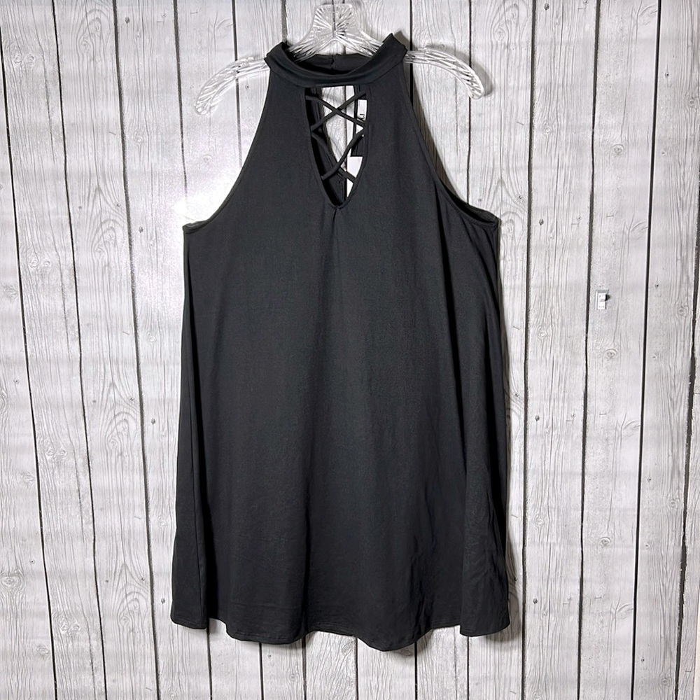Amelia James keywest black sleeveless strappy cutout dress size Large